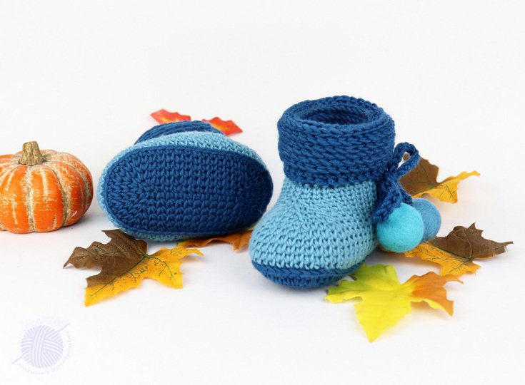 Baby shoes "Boots" (size 0-12 m., knitted look)