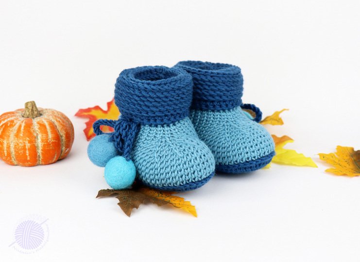 Baby shoes "Boots" (size 0-12 m., knitted look)