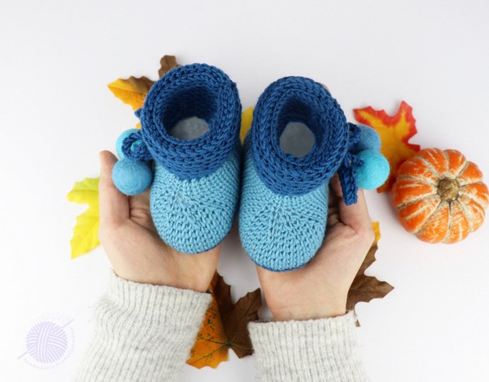 Baby shoes "Boots" (size 0-12 m., knitted look)