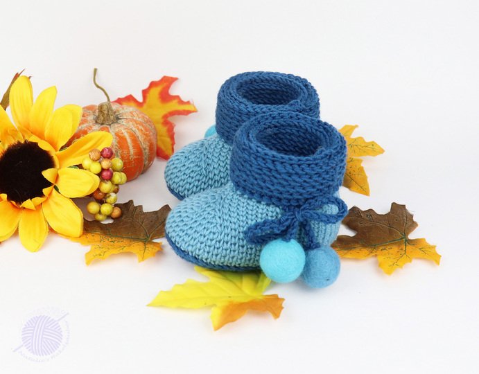 Baby shoes "Boots" (size 0-12 m., knitted look)