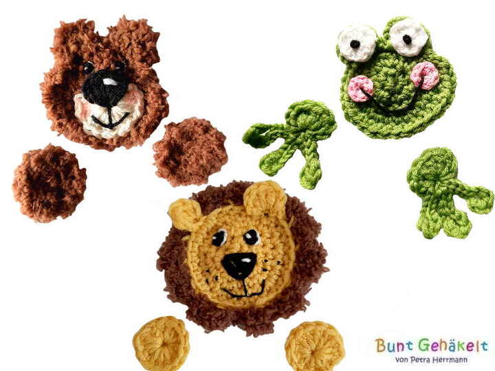 knitted baby hat, 3 sizes, crochet applications