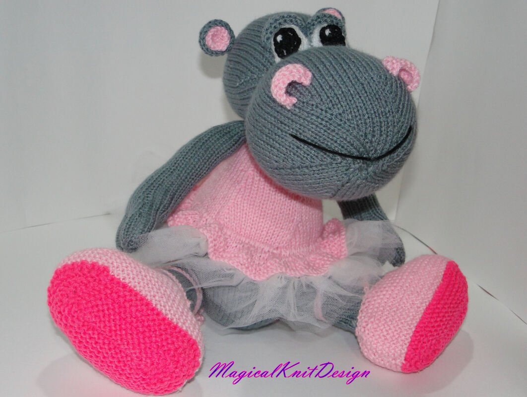 Fifi the hippo dancer row by row knitting pattern with photo-tutorial - Image 13