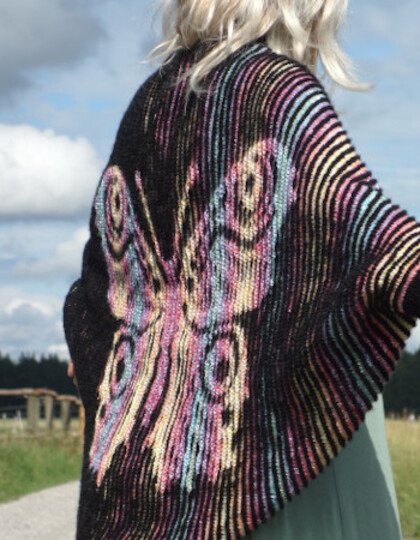 Seelenwärmer Tagpfauenauge Illusionsstricken