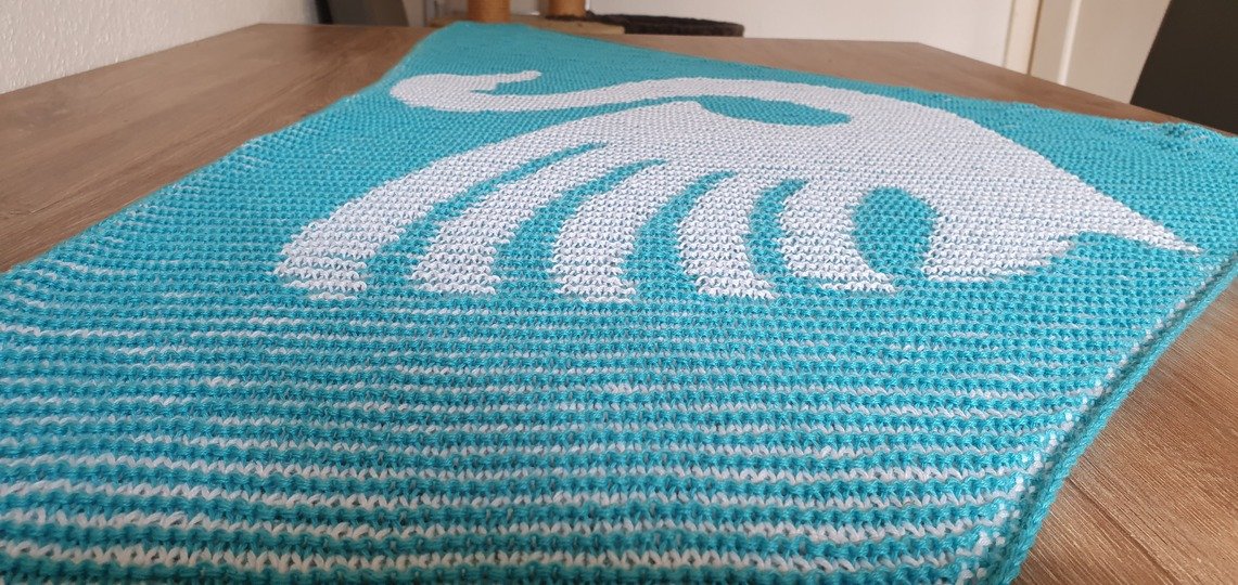 Swan, Shadow Knitting, Illusion Knitting, Motif Shawl