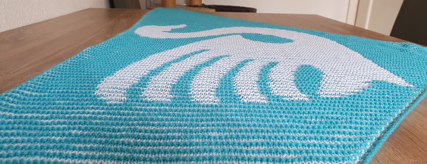 Swan, Shadow Knitting, Illusion Knitting, Motif Shawl