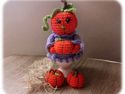 Häkelanleitung Fräulein Kürbis