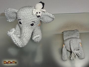 Türstopper, Klemmschutz Elefant, gehäkelt von Dadade