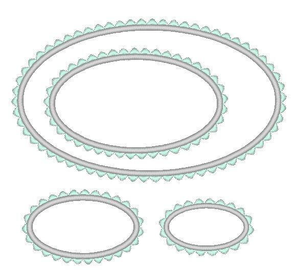 Stickdatei Button mit Wellenrand Rahmen in 7 Größen - Bild 3