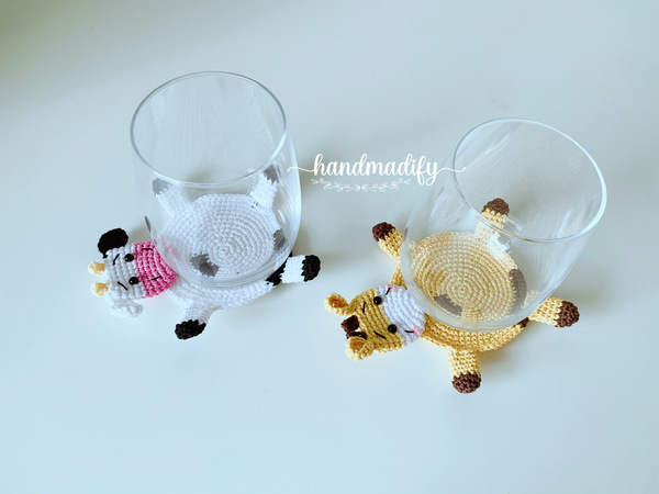 Crochet Pattern Cow - Giraffe Coaster