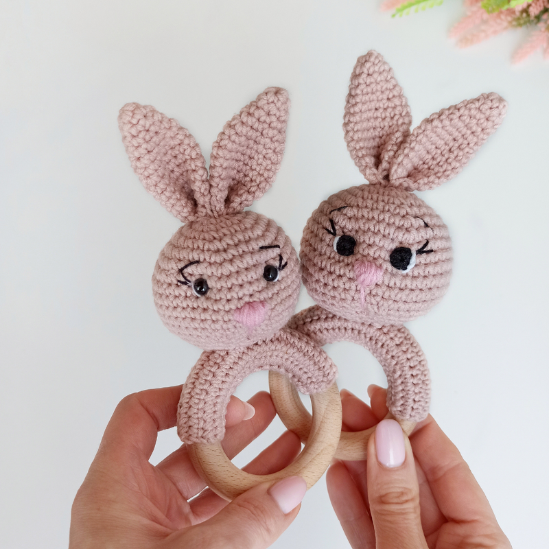 Pattern Bunny baby rattle