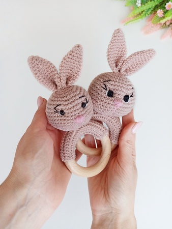 Pattern Bunny baby rattle