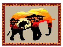 Häkelmuster * afrikanischer ELEFANT * Grafik für Fm Decke