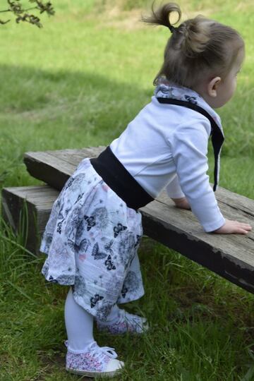 Set Rock und Dreieckstuch nähen aus Musselin Sparset