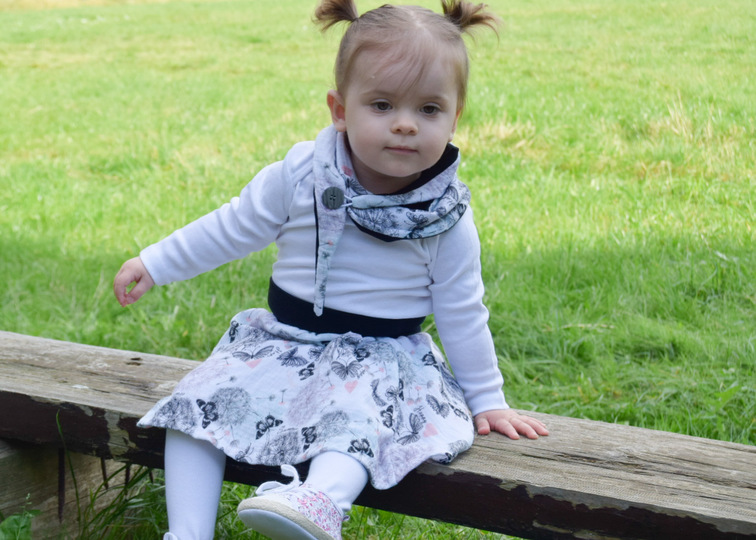 Set Rock und Dreieckstuch nähen aus Musselin Sparset