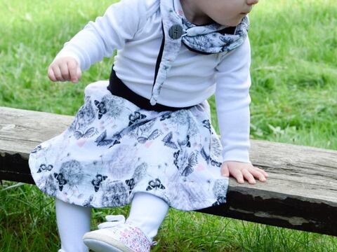 Set Rock und Dreieckstuch nähen aus Musselin Sparset