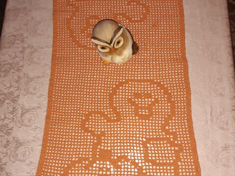 Anleitung Tischläufer Herbst "Kürbis mit Geist" häkeln