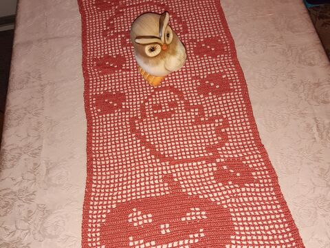 Tischläufer Herbst "Kürbis mit Gespenster" häkeln