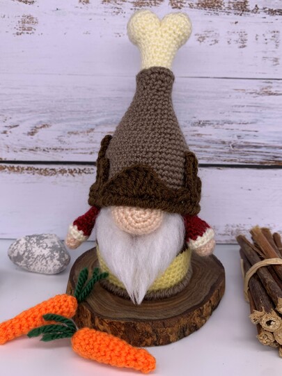 Häkelanleitung Thanksgiving Gnom mit Truthahnbein