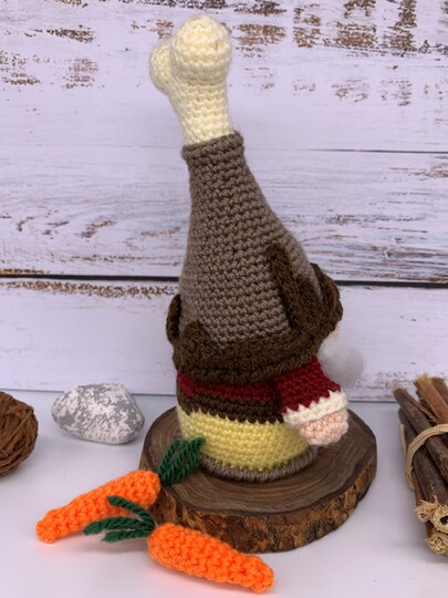 Häkelanleitung Thanksgiving Gnom mit Truthahnbein