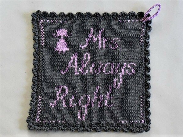 Double Knitting Pattern Potholders "Mr & Mrs Right"