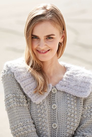 Häkelanleitung: Romantische Kaschmir-Jacke mit Popcornmaschen