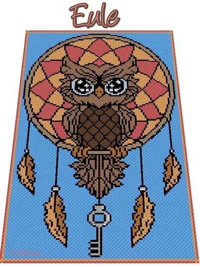 Häkelmuster * EULE * Grafik für Fm Decke