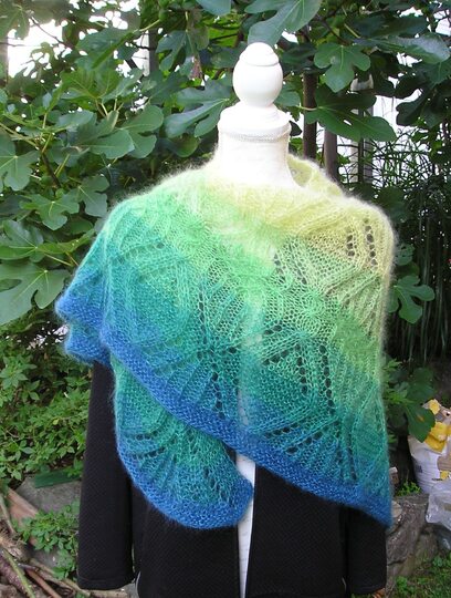 Strickanleitung Dreieckstuch "Eisvogel"