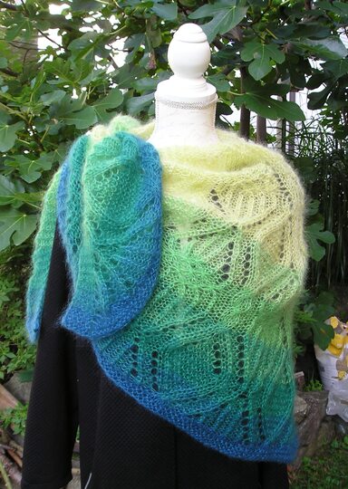 Strickanleitung Dreieckstuch "Eisvogel"