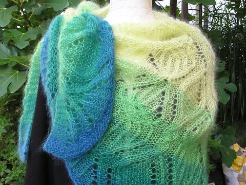 Strickanleitung Dreieckstuch "Eisvogel"