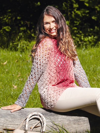 Häkelanleitung: Häkel-Pullover mit Fledermausärmeln und Farbverlauf