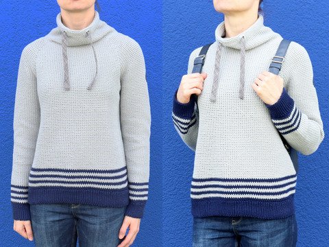 Basic-Hoodie "Joy" (Raglan, Gr. S bis XXL)