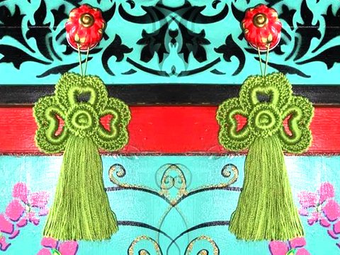 Quaste  Glücksklee...schön für Schlüssel