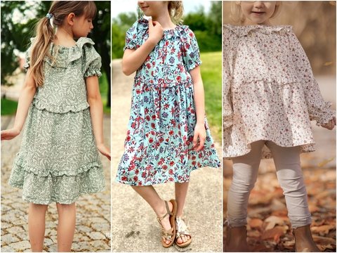 Raglankleid kleine Sommerdame Schnittmuster mit Beamerdatei