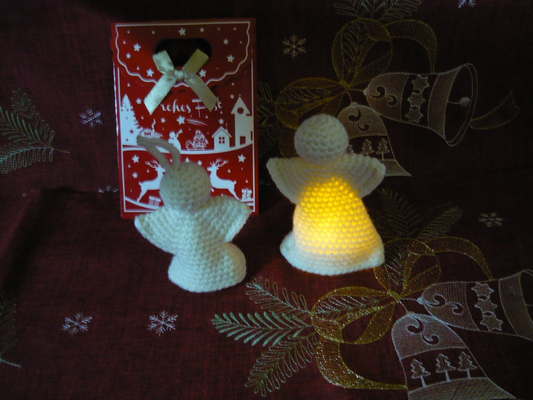 Häkelanleitungen Schutzengel Teelichthalter + Weihnachtsbaumanhänger