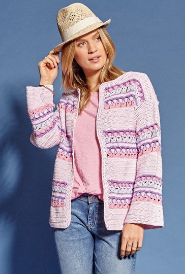 Häkelanleitung: Eiskremefarben für eine ausgefallen gemusterte Jacke