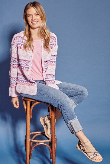 Häkelanleitung: Eiskremefarben für eine ausgefallen gemusterte Jacke