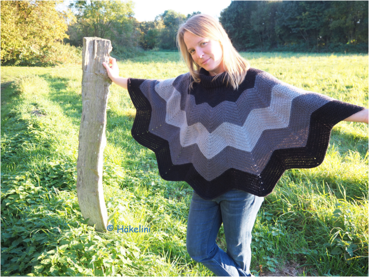 Poncho im Wellenmuster für Sommer oder Winter