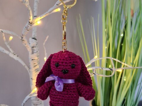 Häkelanleitung Schlüsselanhänger Glitzer Häschen