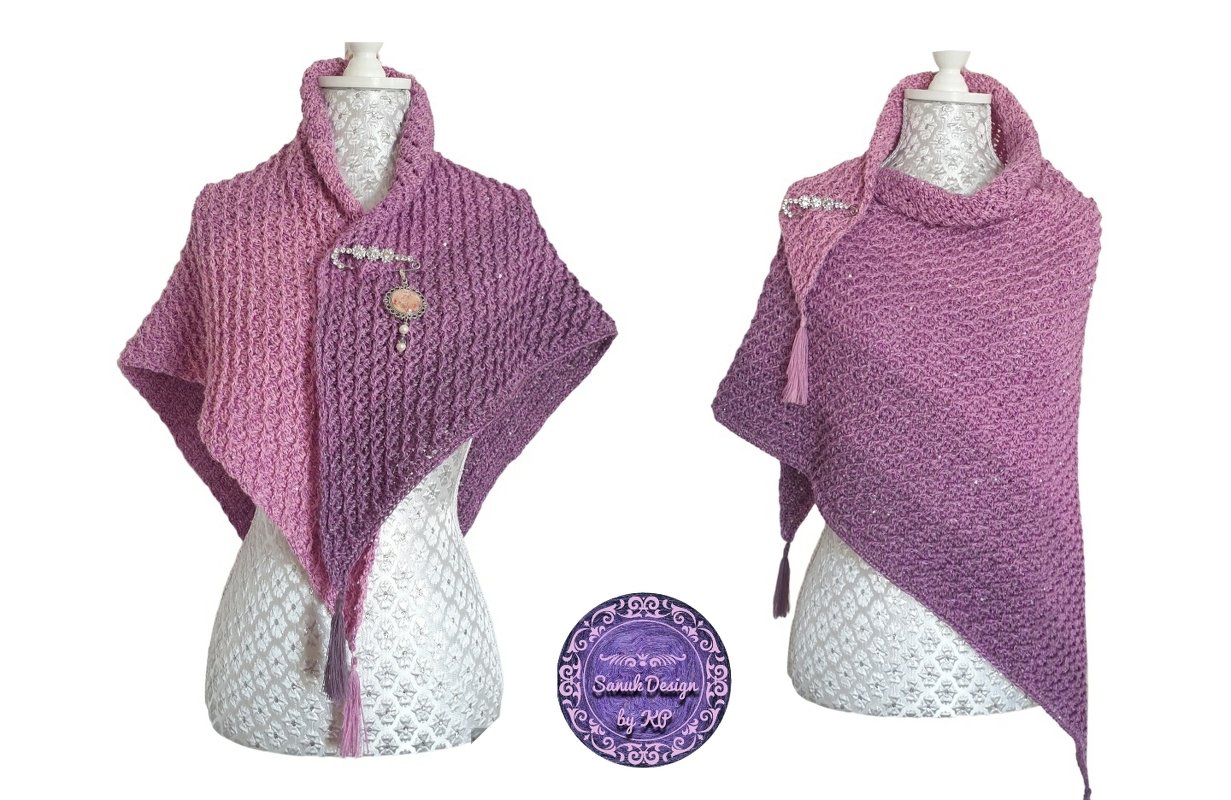 kostenlose Häkelanleitung 2-in-1 Dreieckstücher mit Relief-Muster Marilyn