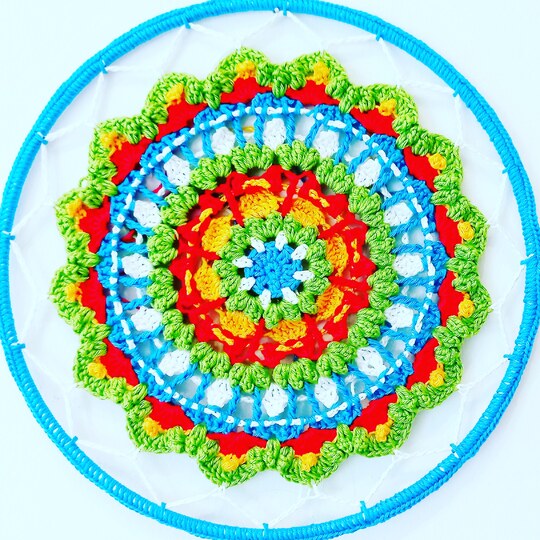 Häkelanleitung Traumfänger/Wandbild Mandala "Betthupferl"