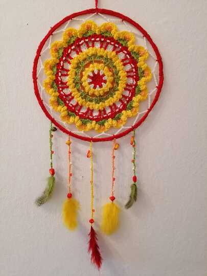 Häkelanleitung Traumfänger/Wandbild Mandala "Betthupferl"