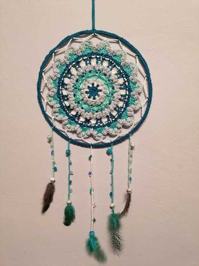 Häkelanleitung Traumfänger/Wandbild Mandala "Betthupferl"