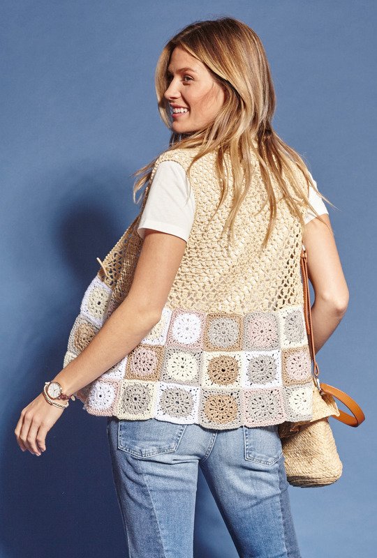 Häkelanleitung: Lässige Boho-Weste mit Granny-Square-Blende - Bild 2