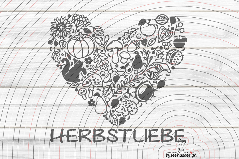 Herbst Herz Plotterdatei SVG DXF