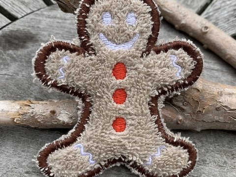 Abschminkpad Pfefferkuchenmann Stickdatei ITH 10x10 cm