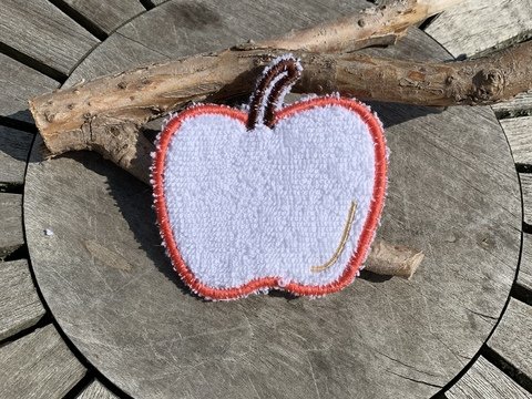 Abschminkpad Apfel Stickdatei ITH 10x10 cm