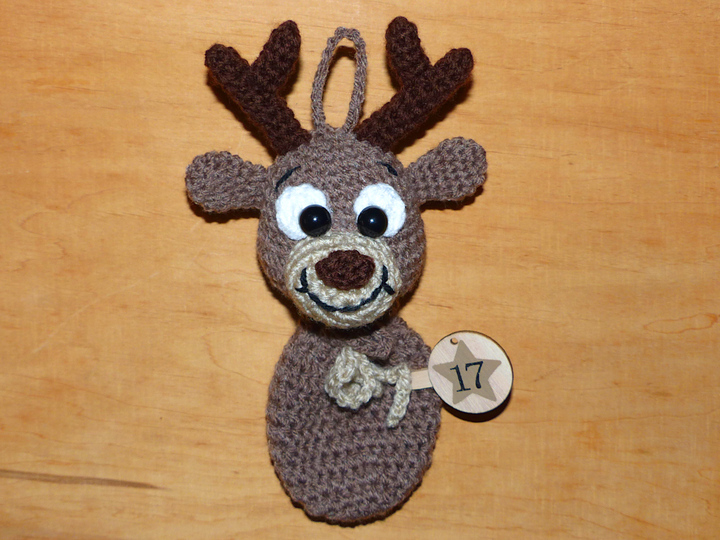 Häkelanleitung Adventskalender Rentier
