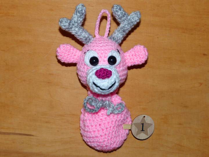 Häkelanleitung Adventskalender Rentier