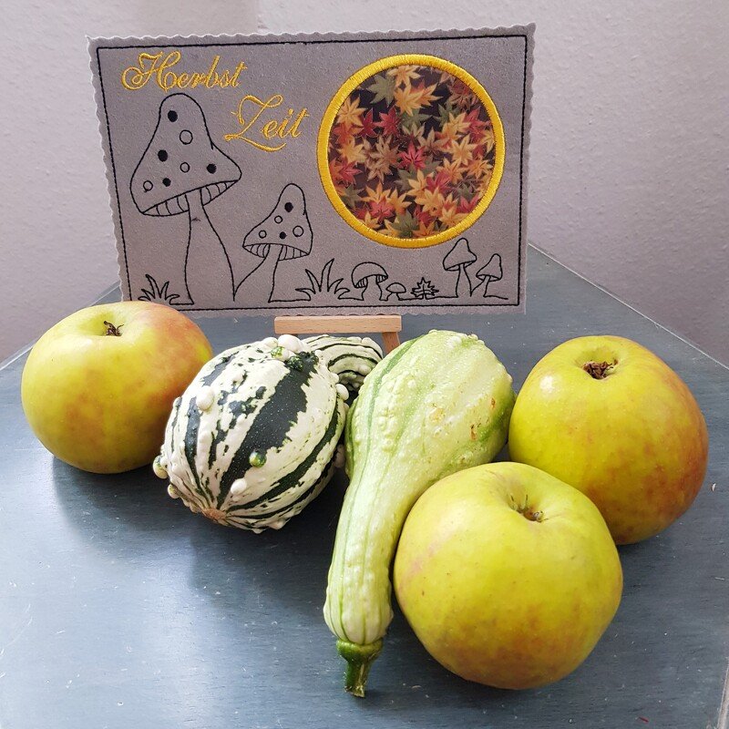 Stickdatei Pilze Herbst Mugrug Untersetzer - Bild 2