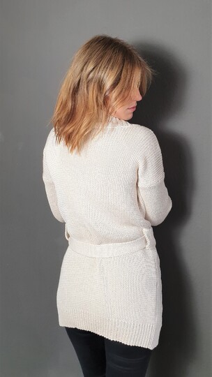 187 Strickanleitung Cardigan Strickjacke Rippen Zopf